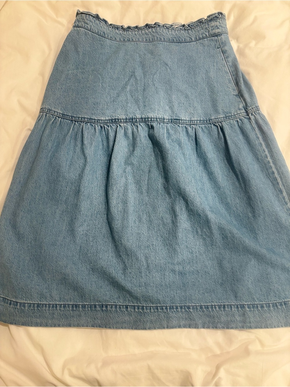 Madewell Light Blue Denim midi A-Line Skirt